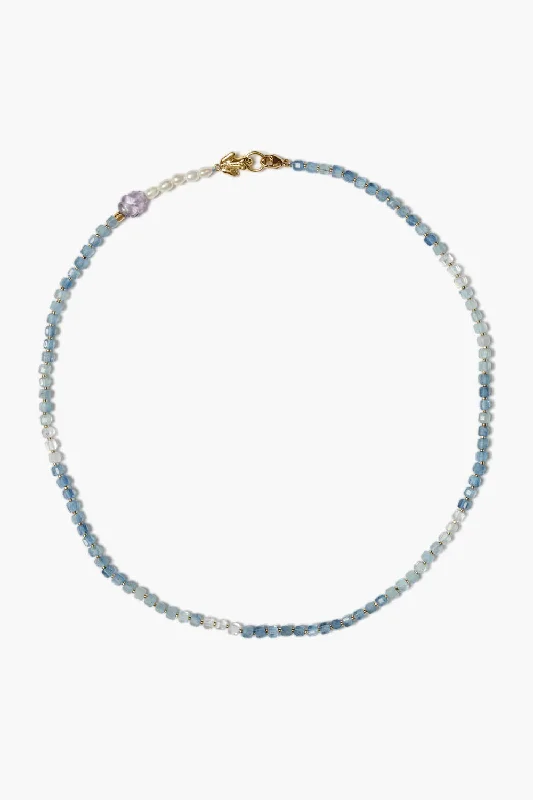 Women’s stacked necklaces-Lottie Necklace Aquamarine Mix