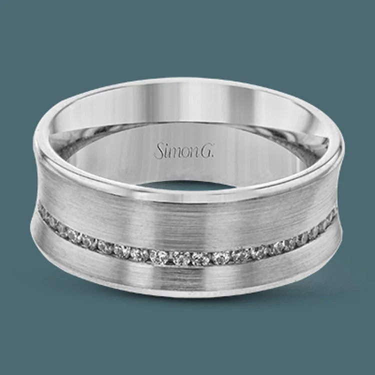 Women’s diamond wedding engagement rings-This understated wedding band in brushed white gold features .38 ctw of white diamonds in a subtle yet eye-catching accent