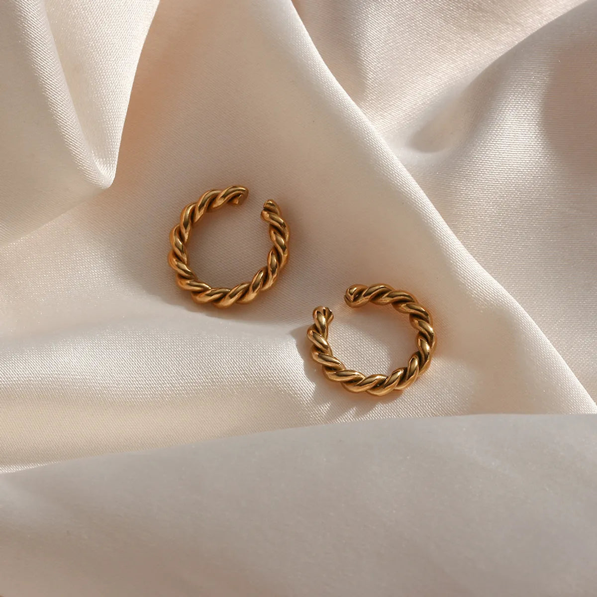 Women’s antique rings-Fashion C Shape Plating Stainless Steel Gold Plated Ear Clips