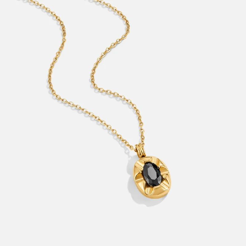 Women’s stacked necklaces-Iris Black Crystal Necklace