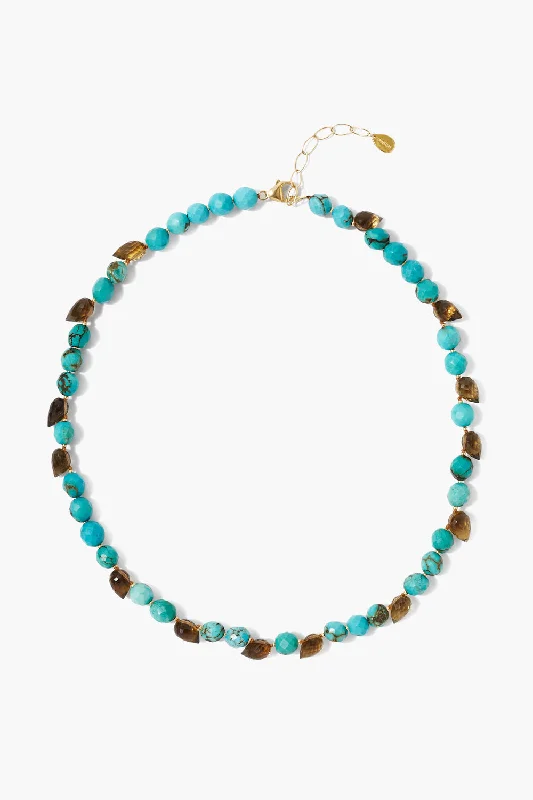 Women’s wide band necklaces-Willa Necklace Turquoise Mix