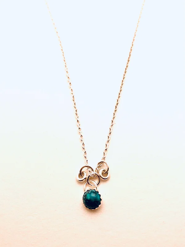 Women’s luxury diamond necklaces-6 mm Stone Necklace, Silver and Turquoise