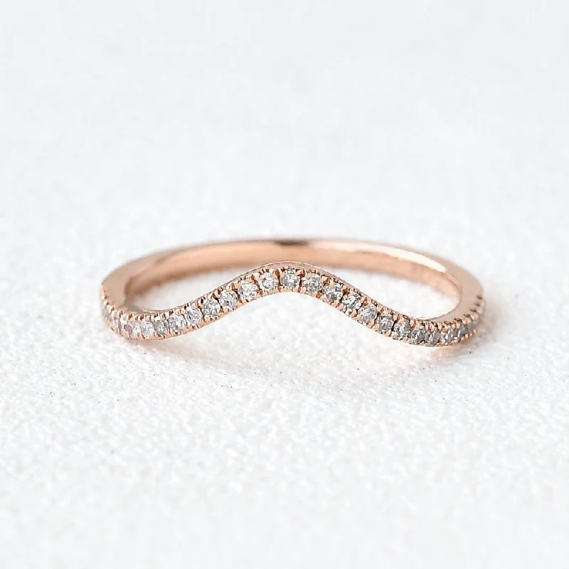 Women’s statement cocktail rings-Moissanite Stacking Rose Gold Ring