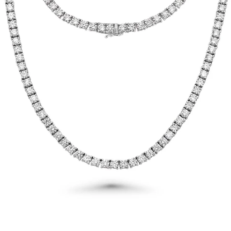 Women’s pendant and chain necklaces-Diamond Tennis Necklace (32.00 ct.) 4.80 mm 4-Prongs Setting in 14K Gold