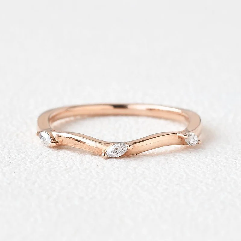 Women’s rose gold rings-Moissanite Stacking Rose Gold Ring