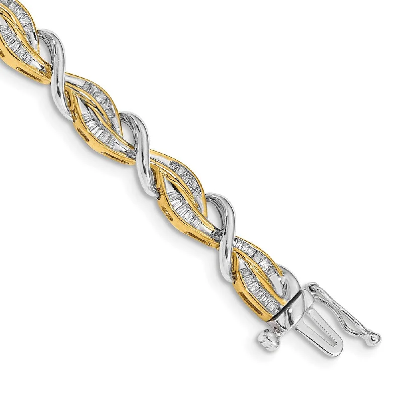 Women’s contemporary bracelets-14k Two-tone Diamond Bracelet-WBC-BM4639-100-YWA