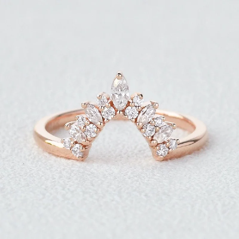 Women’s bold rings-Moissanite Stacking Rose Gold Ring