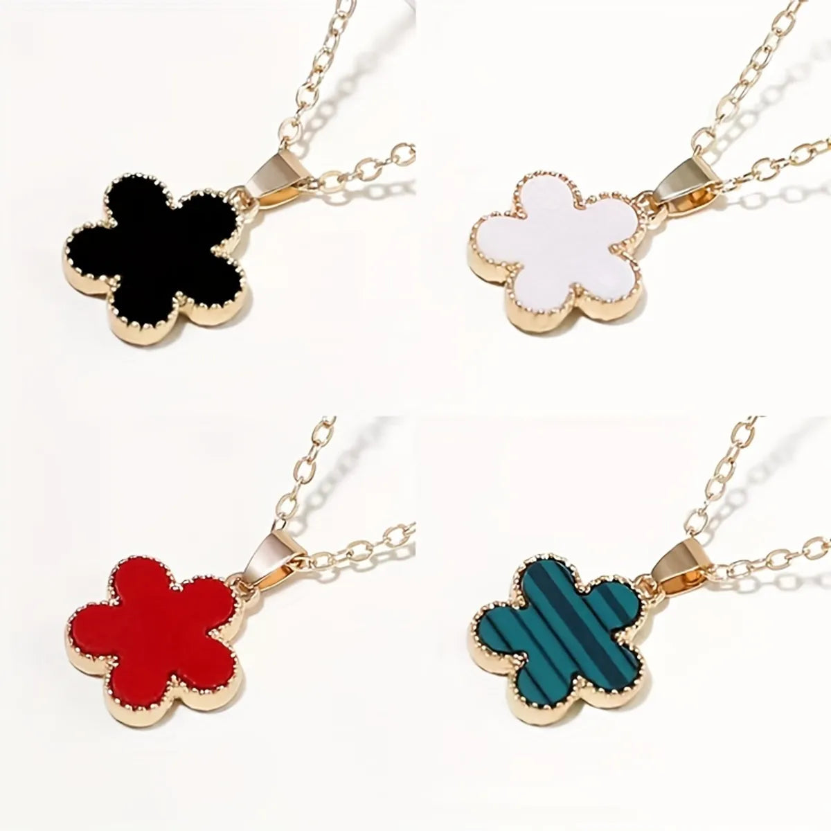 Women’s radiant-cut necklaces-Wholesale Retro Flower Stainless Steel Plating Inlay Gold Plated Shell Pendant Necklace