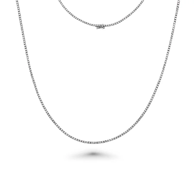 Women’s fancy gemstone necklaces-Showroom Collection Diamond Tennis Necklace (3.50 ct.) 1.6 mm 4-Prongs Setting in 14K Gold