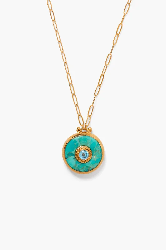 Women’s diamond-encrusted necklaces-Victoria Necklace Turquoise